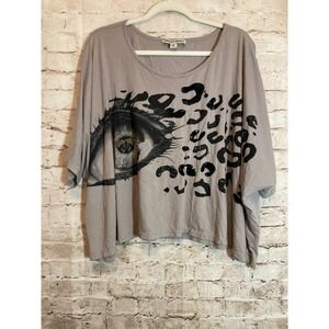 Andrew Charles Oversized Crop Top Womens Medium Gray